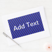 Thin Black and Blue Diagonal Stripes Rechthoekige Sticker (Envelop)