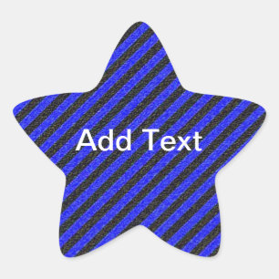 Thin Black and Blue Diagonal Stripes Ster Sticker