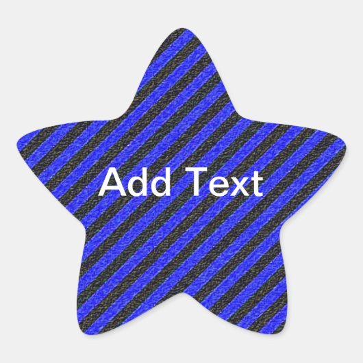 Thin Black and Blue Diagonal Stripes Ster Sticker (Voorkant)