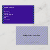 Thin Black and Blue Diagonal Stripes Visitekaartje (Voorkant / Achterkant)