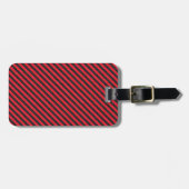 Thin Black and Red Diagonal Stripes Bagagelabel (Voorkant horizontaal)