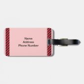 Thin Black and Red Diagonal Stripes Bagagelabel (Achterkant horizontaal)