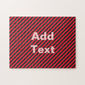 Thin Black and Red Diagonal Stripes Legpuzzel (Horizontaal)
