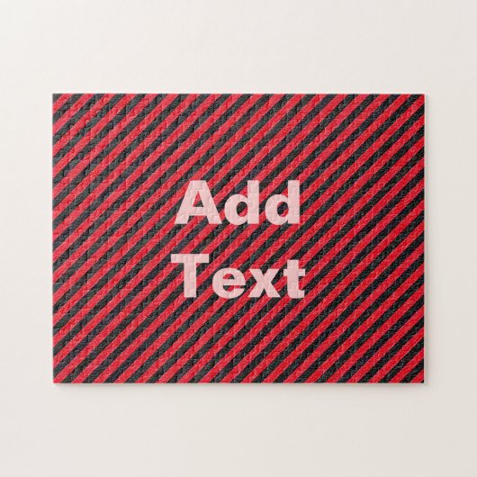 Thin Black and Red Diagonal Stripes Legpuzzel (Horizontaal)