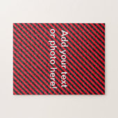 Thin Black and Red Diagonal Stripes Legpuzzel (Horizontaal)