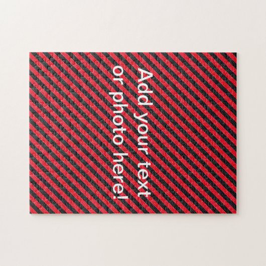 Thin Black and Red Diagonal Stripes Legpuzzel (Horizontaal)