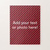 Thin Black and Red Diagonal Stripes Legpuzzel (Verticaal)