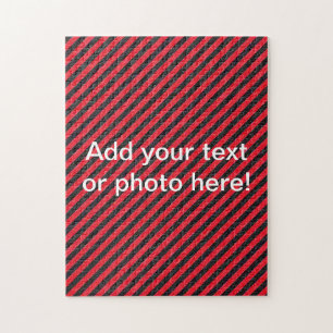 Thin Black and Red Diagonal Stripes Legpuzzel