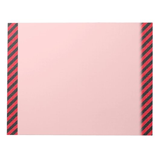 Thin Black and Red Diagonal Stripes Notitieblok (Voorkant)