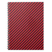 Thin Black and Red Diagonal Stripes Notitieboek (Voorkant)