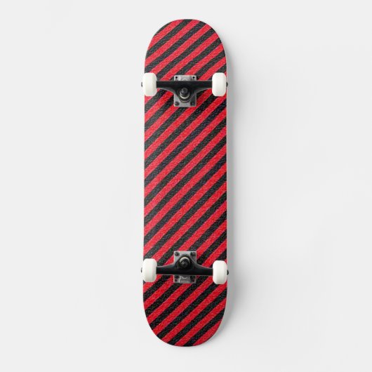 Thin Black and Red Diagonal Stripes Persoonlijk Skateboard (Voorkant)