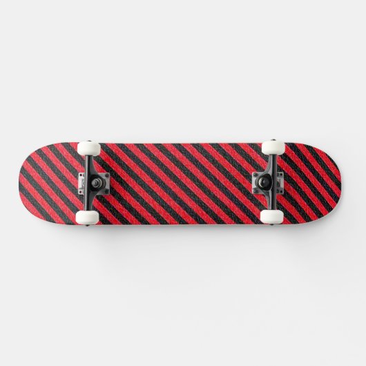 Thin Black and Red Diagonal Stripes Persoonlijk Skateboard (Horizontaal)