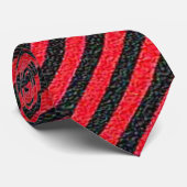 Thin Black and Red Diagonal Stripes Stropdas (Opgerold)