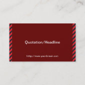 Thin Black and Red Diagonal Stripes Visitekaartje (Achterkant)