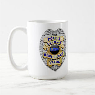 Thin Blue Line - 10 jaar Achievement Police Badge Koffiemok