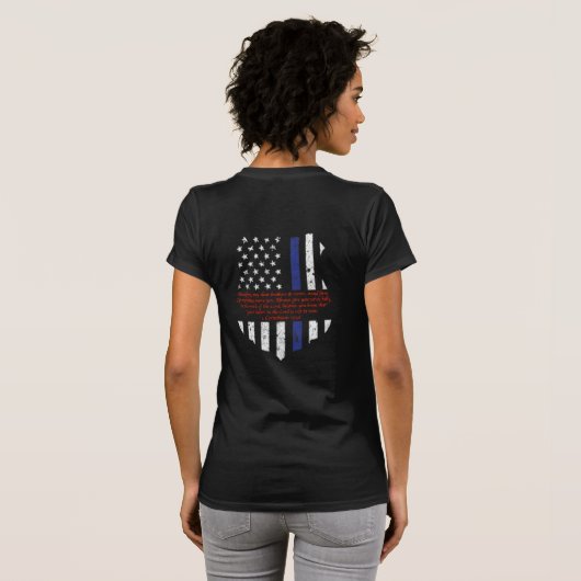 Thin Blue Line 1 Corinthians 15:58 T-shirt (Achterkant volledig)