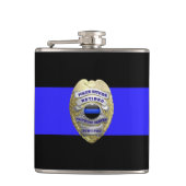 Thin Blue Line 2-Tone Gold in ruste politiesleutel Heupfles (Voorkant)
