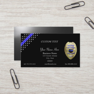 Thin Blue Line 4-badge-opties QR-code Visitekaartje