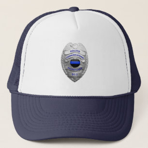 Thin Blue Line 911 Communications Badge Trucker Pet