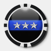 Thin Blue Line Aangepast Poker Chips (Voorkant)