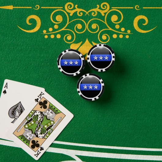 Thin Blue Line Aangepast Poker Chips (Pokertafel (Stack))