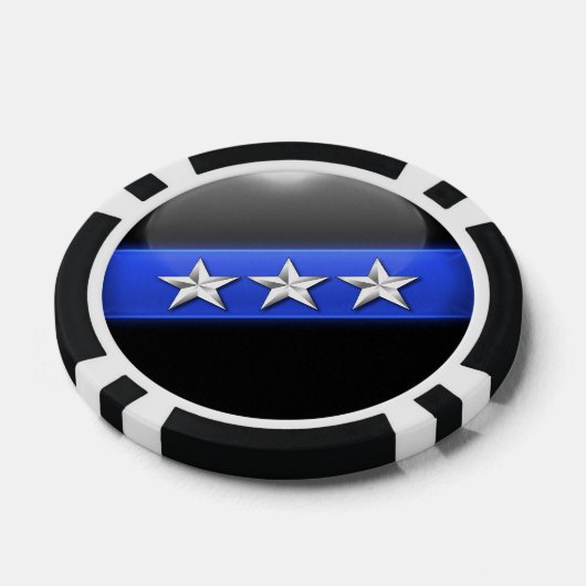 Thin Blue Line Aangepast Poker Chips (Enkel)