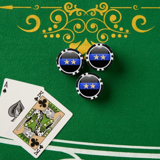 Thin Blue Line Aangepast Poker Chips (Pokertafel (Stack))