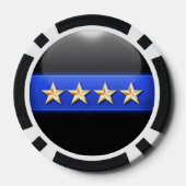 Thin Blue Line Aangepast Poker Chips (Achterkant)