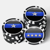 Thin Blue Line Aangepast Poker Chips (Opstapeling)