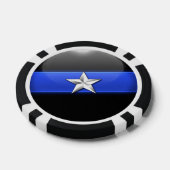Thin Blue Line Aangepast Poker Chips (Enkel)