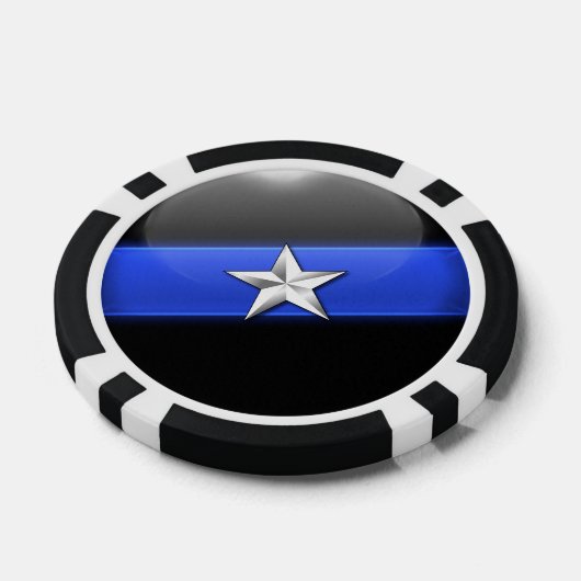 Thin Blue Line Aangepast Poker Chips (Enkel)