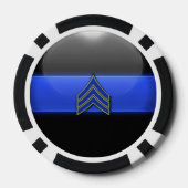 Thin Blue Line Aangepast Poker Chips (Achterkant)