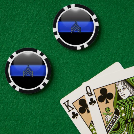 Thin Blue Line Aangepast Poker Chips (Pokertafel (Dubbel))