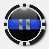 Thin Blue Line Aangepast Poker Chips (Voorkant)