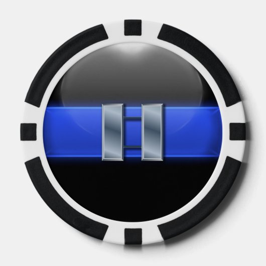 Thin Blue Line Aangepast Poker Chips (Voorkant)