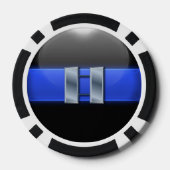 Thin Blue Line Aangepast Poker Chips (Achterkant)