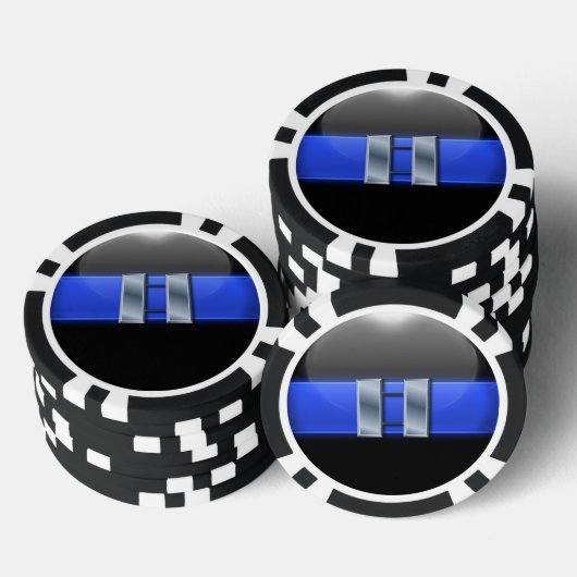 Thin Blue Line Aangepast Poker Chips (Opstapeling)