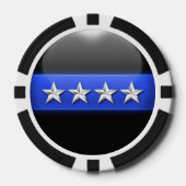 Thin Blue Line Aangepast Poker Chips (Voorkant)