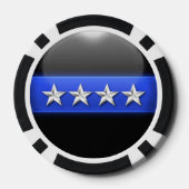 Thin Blue Line Aangepast Poker Chips (Achterkant)