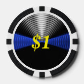 Thin Blue Line Aangepast Poker Chips (Voorkant)