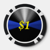 Thin Blue Line Aangepast Poker Chips (Achterkant)