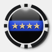 Thin Blue Line Aangepast Poker Chips (Voorkant)