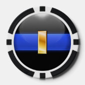 Thin Blue Line Aangepast Poker Chips (Voorkant)