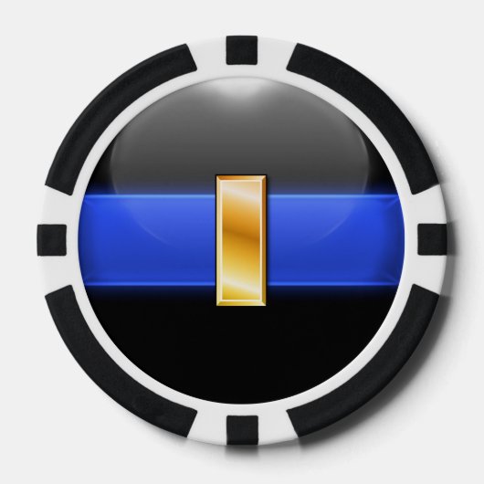 Thin Blue Line Aangepast Poker Chips (Voorkant)