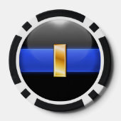 Thin Blue Line Aangepast Poker Chips (Achterkant)