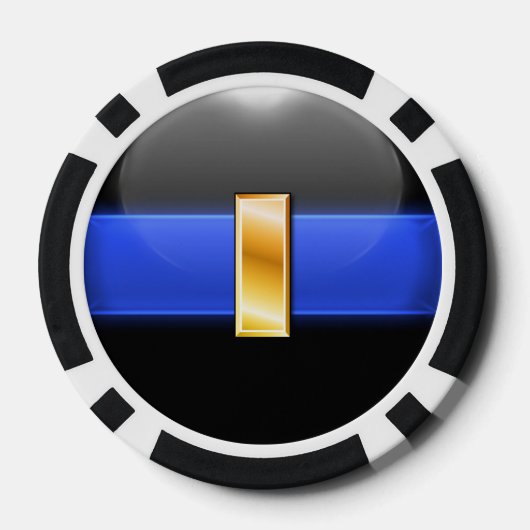 Thin Blue Line Aangepast Poker Chips (Achterkant)