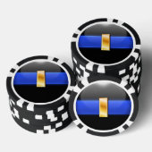 Thin Blue Line Aangepast Poker Chips (Opstapeling)