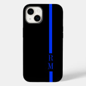 Thin Blue Line aangepaste Initialen Case-Mate iPhone Case (Achterkant)