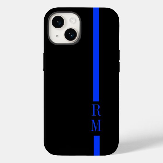Thin Blue Line aangepaste Initialen Case-Mate iPhone Case (Achterkant)