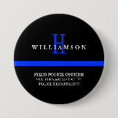 Thin Blue Line Aangepaste persoonlijke titel Ronde Button 7,6 Cm (Voorkant)
